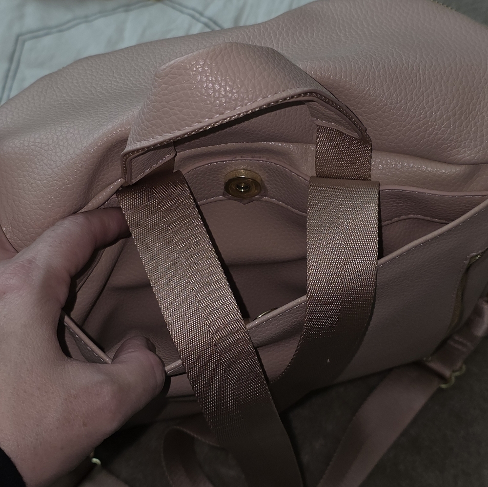 Fawn Design Mini Backpack Diaper Bag & Cosmetic Case- Warm Blush Pink - Picture 11 of 15